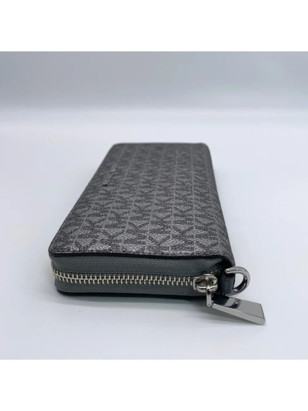 Michael Kors Dark Silver Monogram Jet Set Wristlet